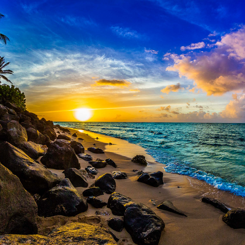 Wunderschöner hawaiianischer Sonnenuntergang an der Nordküste von Oahu 1000 Puzzle 3D Modell