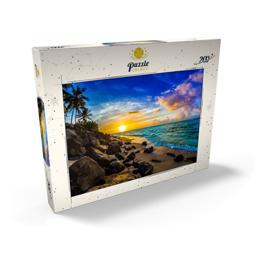 Wunderschöner hawaiianischer Sonnenuntergang an der Nordküste von Oahu 200 Puzzle Schachtel Ansicht2