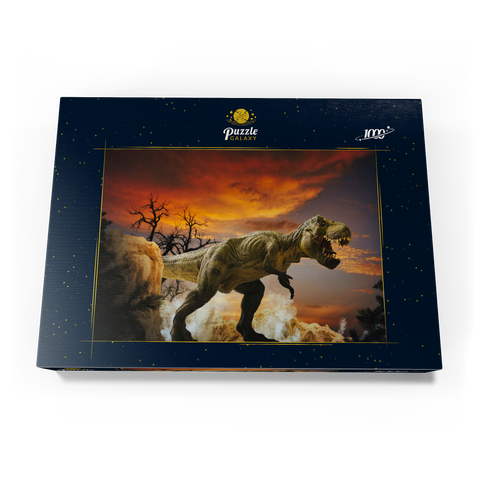 Dinosaurier-Kunstgebirgslandschaft 1000 Puzzle Schachtel Ansicht3