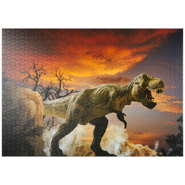 puzzleplate Dinosaurier-Kunstgebirgslandschaft 1000 Puzzle