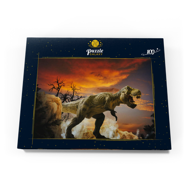 Dinosaurier-Kunstgebirgslandschaft 100 Puzzle Schachtel Ansicht3