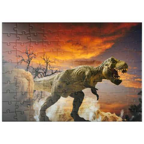 puzzleplate Dinosaurier-Kunstgebirgslandschaft 100 Puzzle