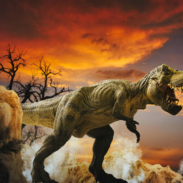 Dinosaurier-Kunstgebirgslandschaft 100 Puzzle 3D Modell
