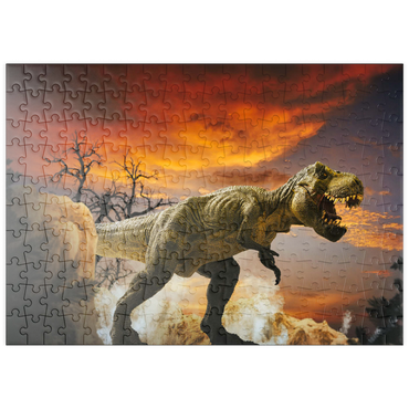 puzzleplate Dinosaurier-Kunstgebirgslandschaft 200 Puzzle