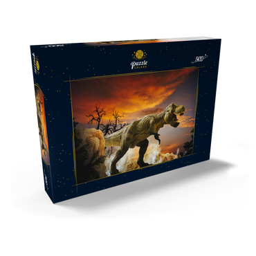 Dinosaurier-Kunstgebirgslandschaft 500 Puzzle Schachtel Ansicht2
