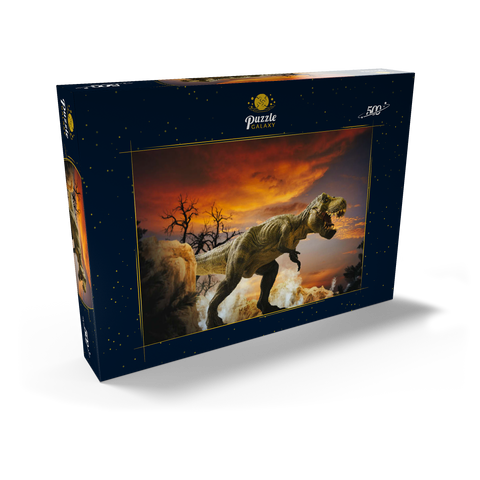 Dinosaurier-Kunstgebirgslandschaft 500 Puzzle Schachtel Ansicht2