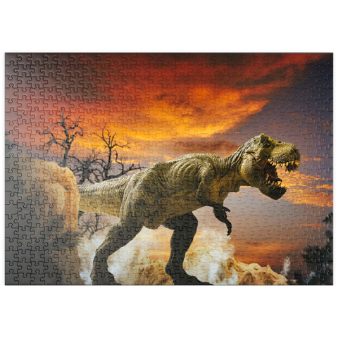 puzzleplate Dinosaurier-Kunstgebirgslandschaft 500 Puzzle