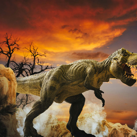 Dinosaurier-Kunstgebirgslandschaft 500 Puzzle 3D Modell