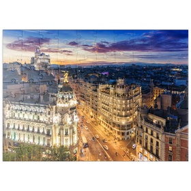 Darstellung des Puzzle-Motivs Skyline von Madrid, Spanien – Puzzleteile: 100