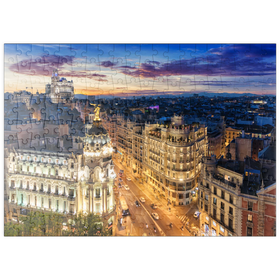 Darstellung des Puzzle-Motivs Skyline von Madrid, Spanien – Puzzleteile: 200