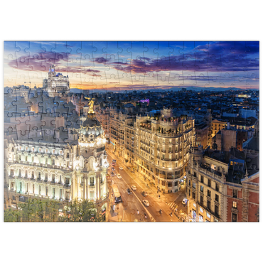 puzzleplate Skyline von Madrid, Spanien 200 Puzzle
