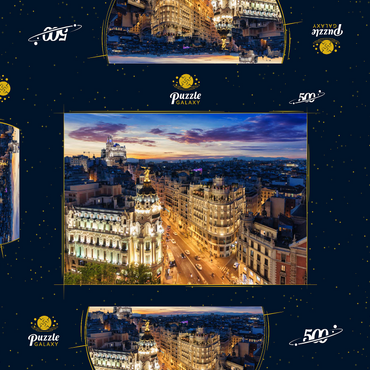 Skyline von Madrid, Spanien 500 Puzzle Schachtel 3D Modell