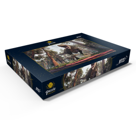 Alternative Darstellung des Puzzle-Motivs Tyrannosaurus Rex und sein Jungtier – Puzzleteile: 1000