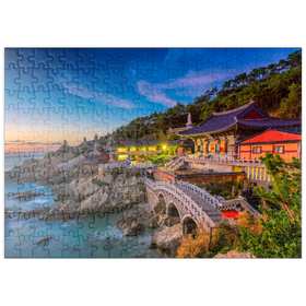 Darstellung des Puzzle-Motivs Sonnenaufgang Haedong Yongongs Temple Busan, Korea – Puzzleteile: 200
