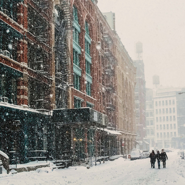 Eine Straße in New York City bei einem Schneesturm 1000 Puzzle 3D Modell