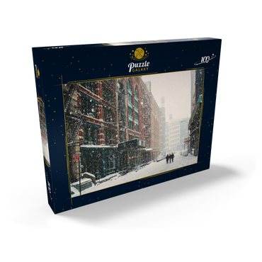 Eine Straße in New York City bei einem Schneesturm 100 Puzzle Schachtel Ansicht2