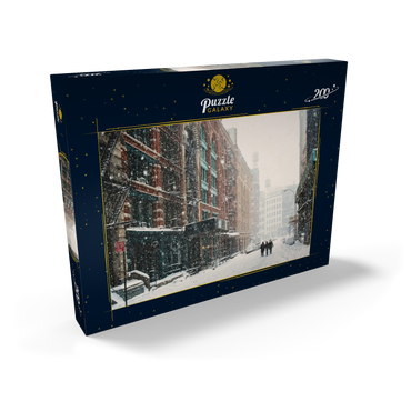 Eine Straße in New York City bei einem Schneesturm 200 Puzzle Schachtel Ansicht2