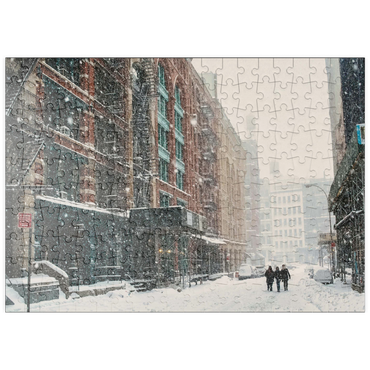 puzzleplate Eine Straße in New York City bei einem Schneesturm 200 Puzzle
