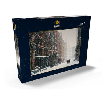 Eine Straße in New York City bei einem Schneesturm 500 Puzzle Schachtel Ansicht2