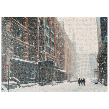 puzzleplate Eine Straße in New York City bei einem Schneesturm 500 Puzzle