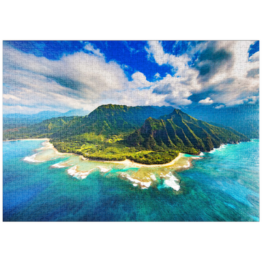 puzzleplate Luftaufnahme auf Na Pali Küste, Kauai, Hawaii 1000 Puzzle