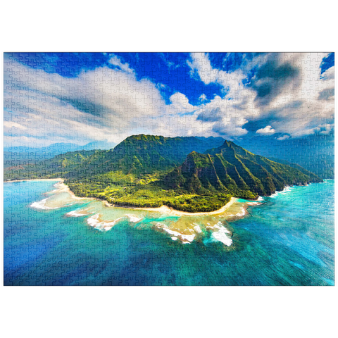 puzzleplate Luftaufnahme auf Na Pali Küste, Kauai, Hawaii 1000 Puzzle