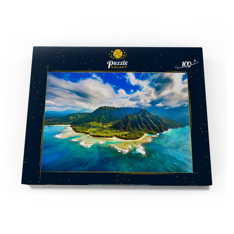 Luftaufnahme auf Na Pali Küste, Kauai, Hawaii 100 Puzzle Schachtel Ansicht3