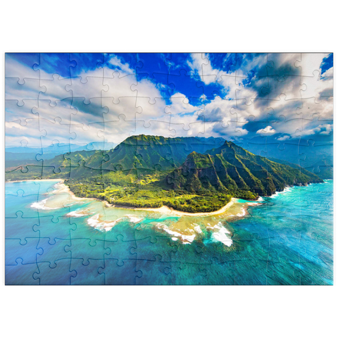 puzzleplate Luftaufnahme auf Na Pali Küste, Kauai, Hawaii 100 Puzzle