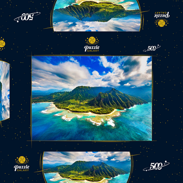 Luftaufnahme auf Na Pali Küste, Kauai, Hawaii 500 Puzzle Schachtel 3D Modell