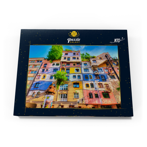 Hundertwasserhaus in Wien, Österreich 100 Puzzle Schachtel Ansicht3