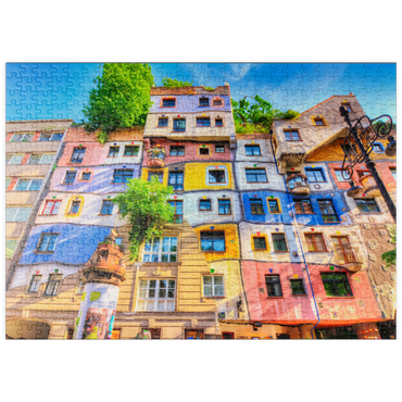 puzzleplate Hundertwasserhaus in Wien, Österreich 500 Puzzle