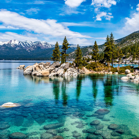 Das wunderschöne kristallklare Wasser des Lake-Tahoe 100 Puzzle 3D Modell