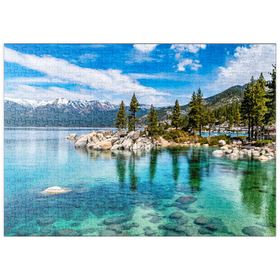 Darstellung des Puzzle-Motivs Das wunderschöne kristallklare Wasser des Lake-Tahoe – Puzzleteile: 500