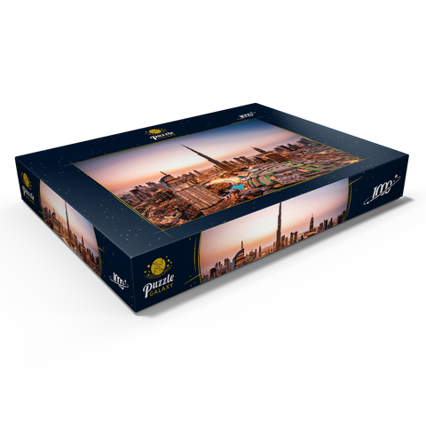 Skyline von Dubai bei Nacht 1000 Puzzle Schachtel Ansicht1