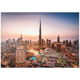 Darstellung des Puzzle-Motivs Skyline von Dubai am Morgen – Puzzleteile: 1000