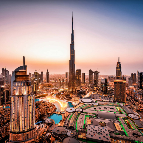 Skyline von Dubai bei Nacht 1000 Puzzle 3D Modell