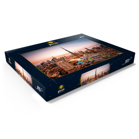 Skyline von Dubai bei Nacht 100 Puzzle Schachtel Ansicht1