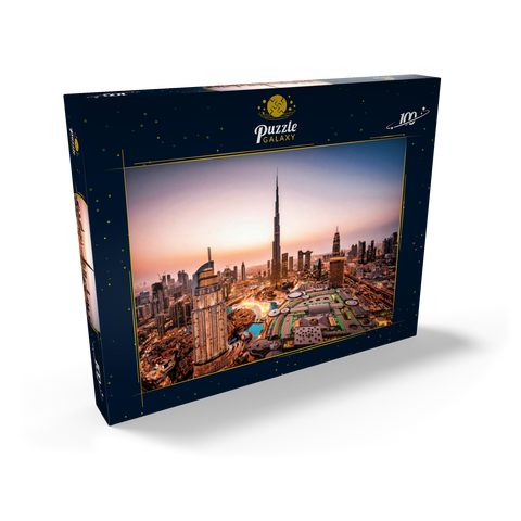 Skyline von Dubai bei Nacht 100 Puzzle Schachtel Ansicht2