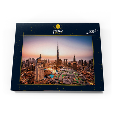 Skyline von Dubai bei Nacht 100 Puzzle Schachtel Ansicht3