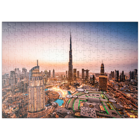 Darstellung des Puzzle-Motivs Skyline von Dubai am Morgen – Puzzleteile: 200