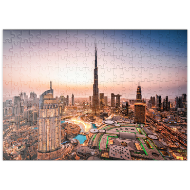 puzzleplate Skyline von Dubai bei Nacht 200 Puzzle