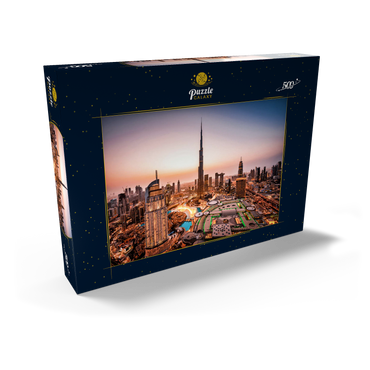 Skyline von Dubai bei Nacht 500 Puzzle Schachtel Ansicht2