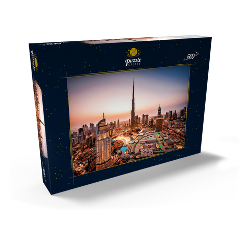 Skyline von Dubai bei Nacht 500 Puzzle Schachtel Ansicht2