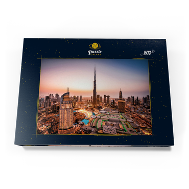 Skyline von Dubai bei Nacht 500 Puzzle Schachtel Ansicht3