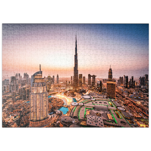 puzzleplate Skyline von Dubai bei Nacht 500 Puzzle