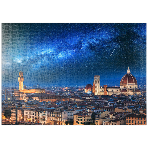 puzzleplate Florenz bei Nacht, Italien 1000 Puzzle