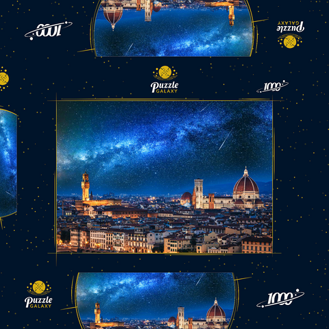 Florenz bei Nacht, Italien 1000 Puzzle Schachtel 3D Modell