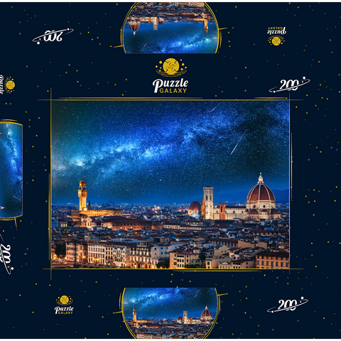 Florenz bei Nacht, Italien 200 Puzzle Schachtel 3D Modell