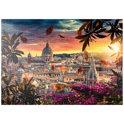 puzzleplate Schöner Sonnenuntergang über der Stadt Rom am Abend 1000 Puzzle
