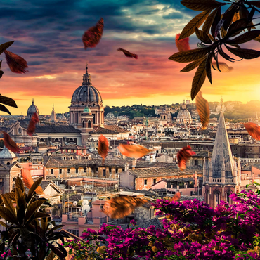 Schöner Sonnenuntergang über der Stadt Rom am Abend 1000 Puzzle 3D Modell